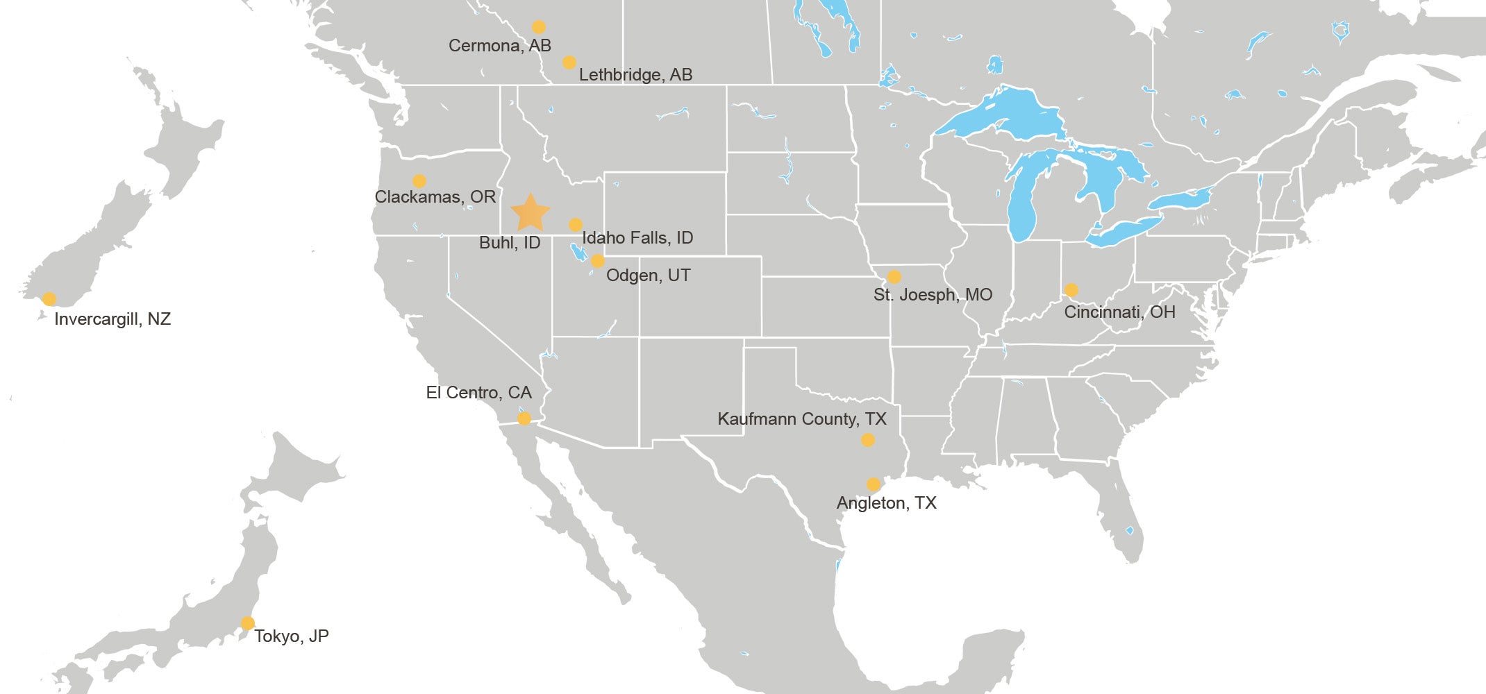 Map of Facility Locations